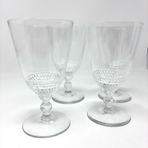 Duncan & Miller Teardrop Clear Stem Low Water Goblets Set of 4 Vintage Farmhouse